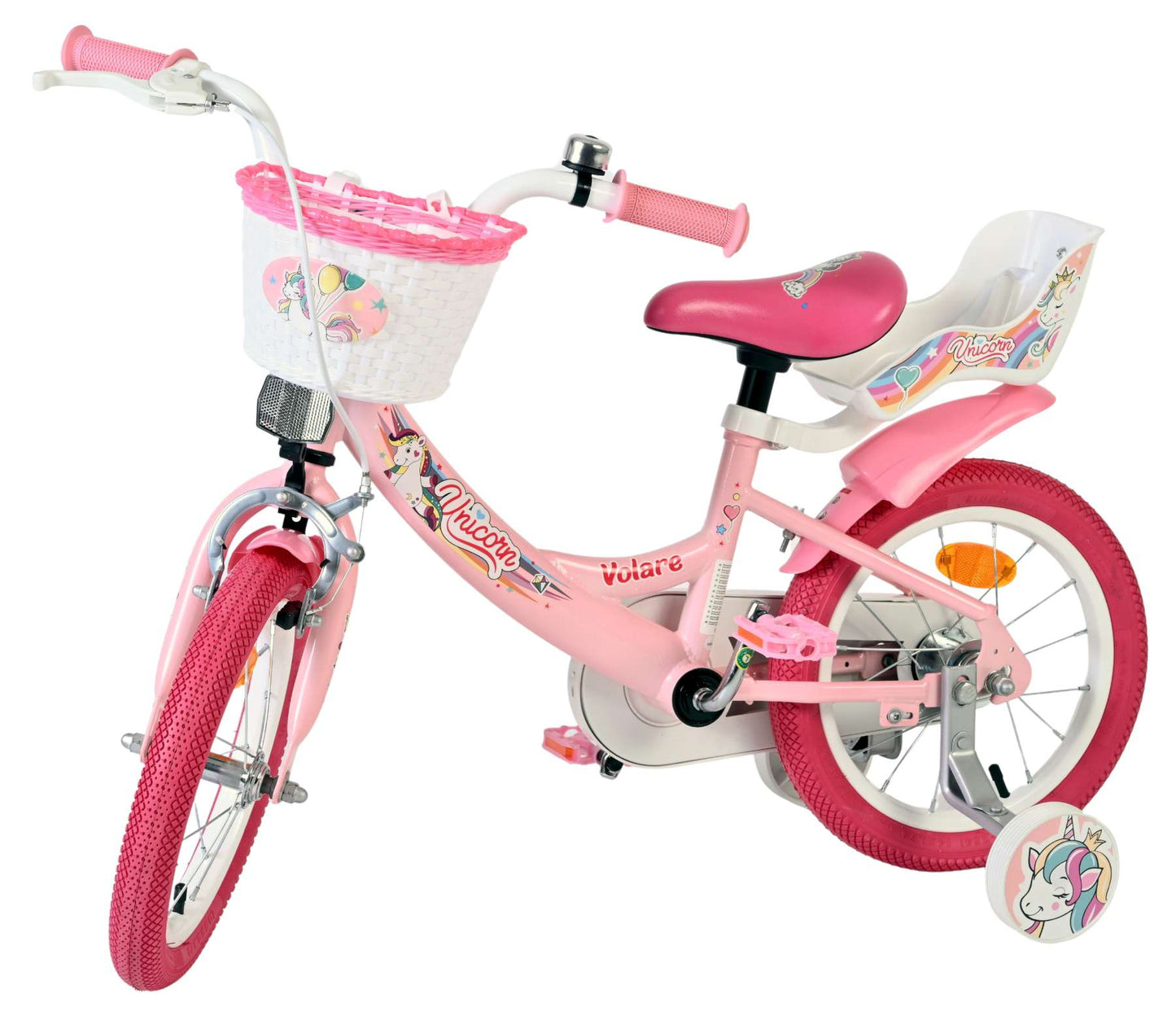 Volare unicorn kinderfiets - meisjes - 14 inch - roze