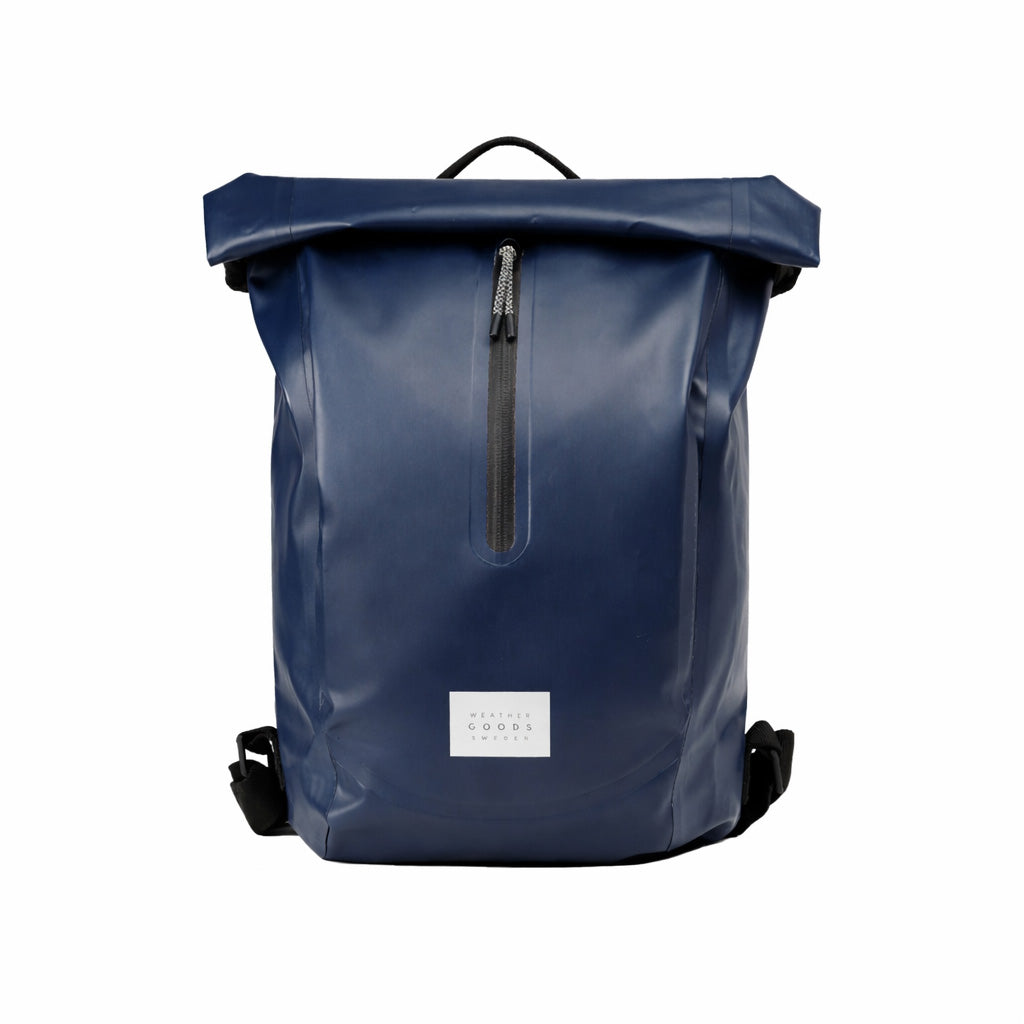 Weathergoods Sweden rugtas commuter bikepack blue