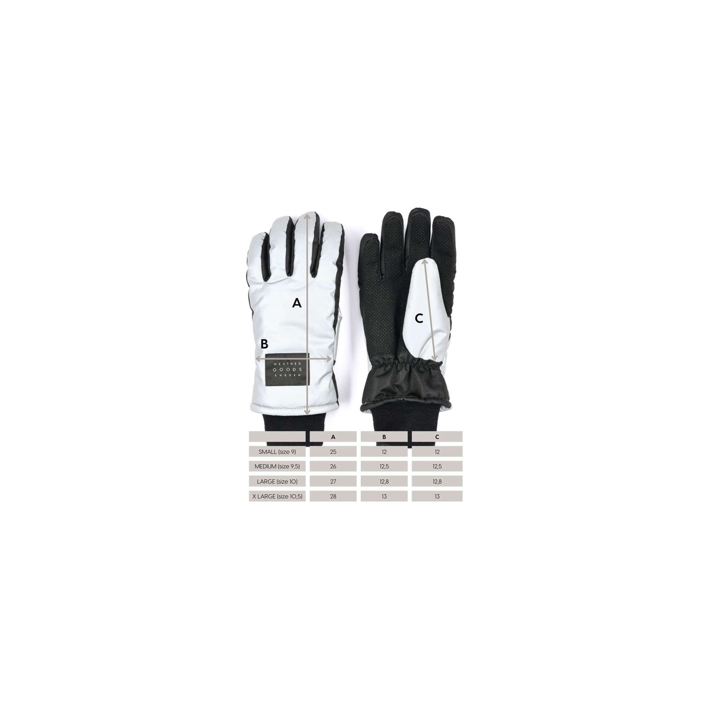 Weathergoods Sweden refl. handschoenen luna silver xl