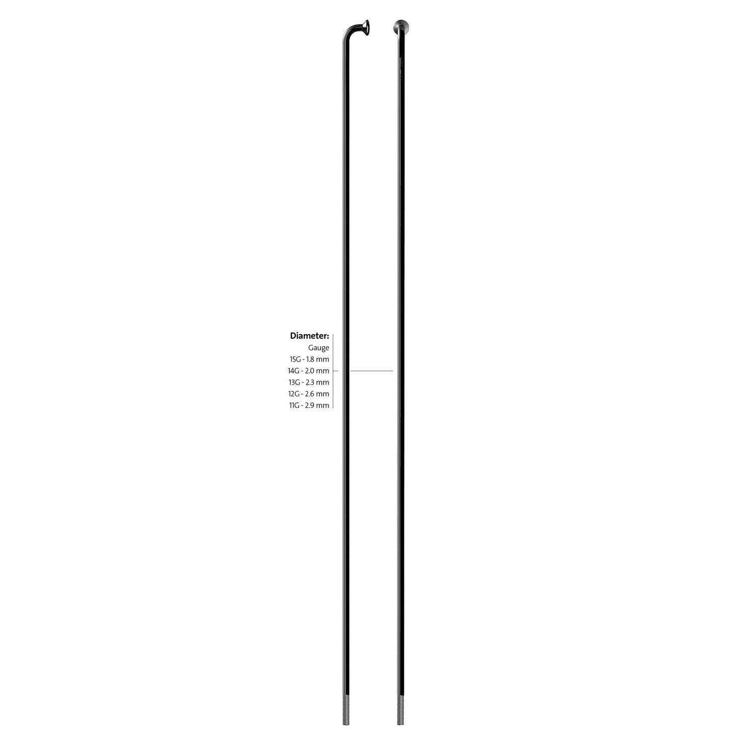 Sapim spaak 13-260 leader rvs zwart zonder nippel (100st)
