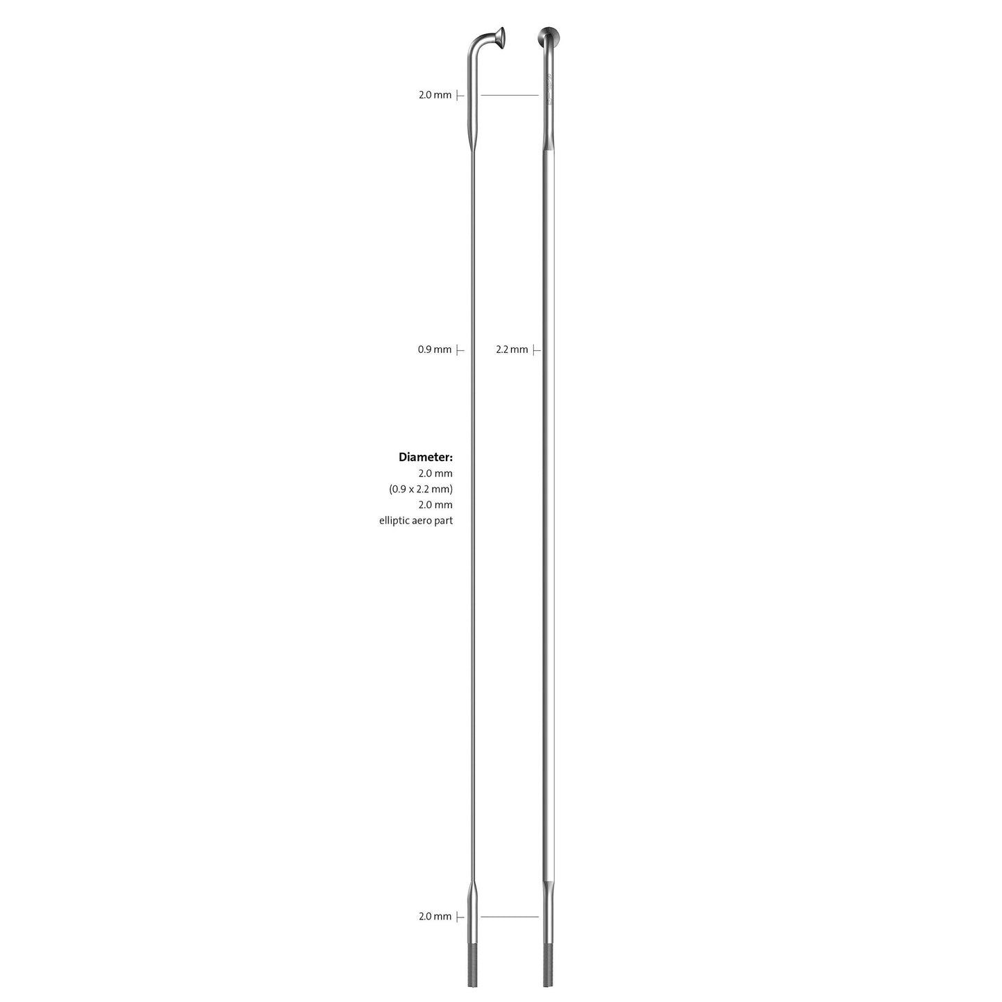 Sapim spaak 14-276 cx-ray plat zilver met nippel (20st)