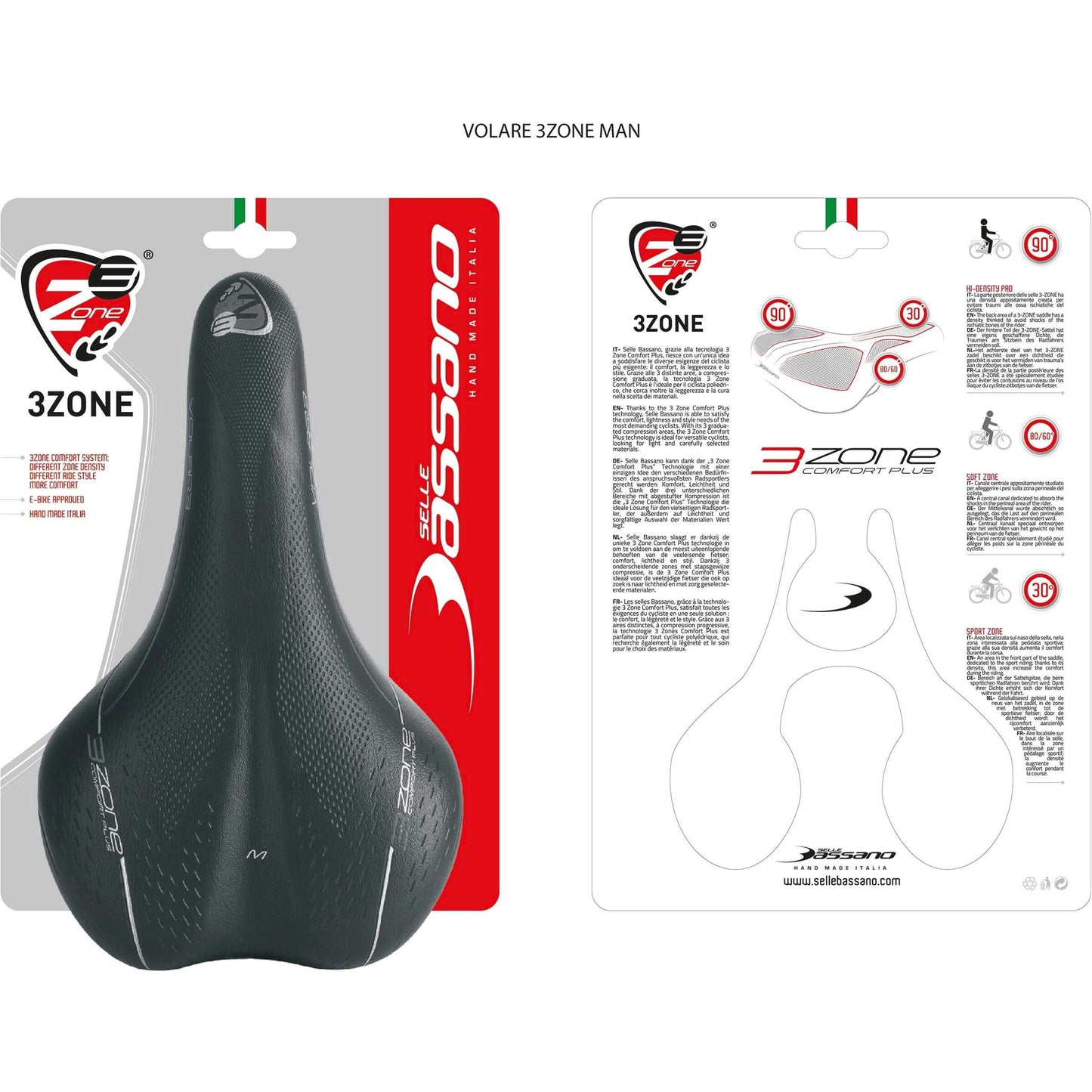Zadel Selle Bassano Volare M X33 heren - zwart