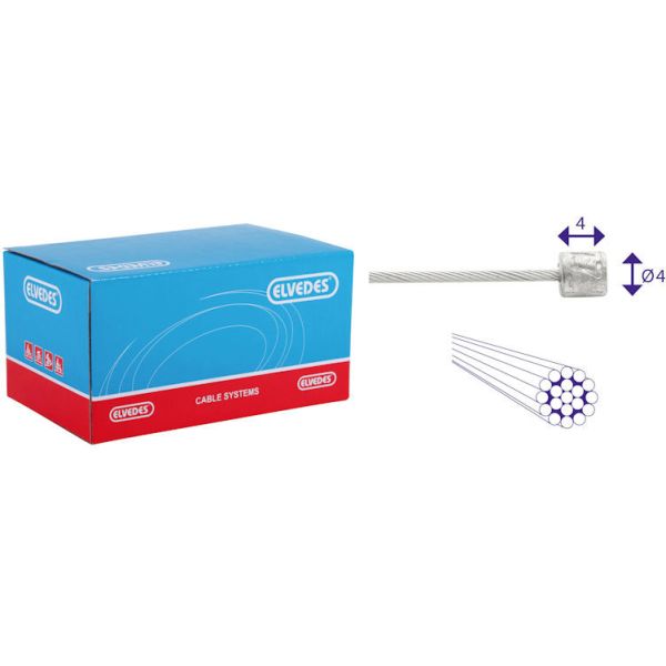 Elvedes Cable Systems BV Schakel binnenkabel elvedes 3000mm rvs ø1,1mm shimano sram nippel (op kaart) - zilver