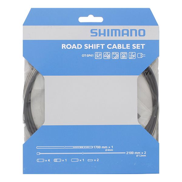 SHIMANO Versnellingskabelset race rvs - zwart