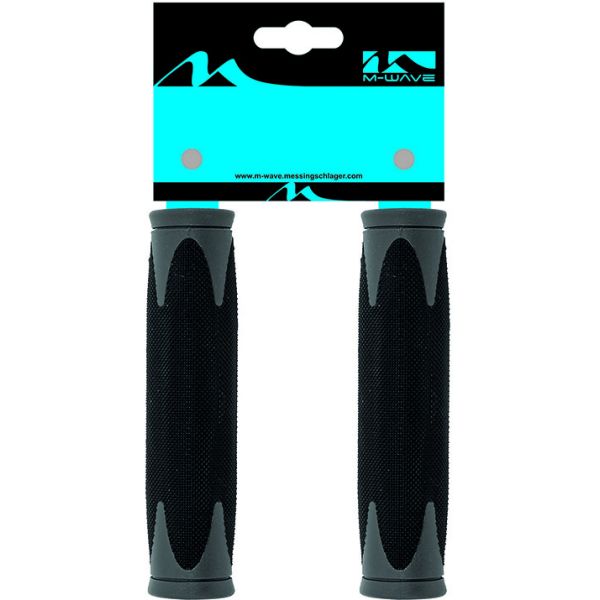 M-Wave Handvatset atb zwart grjs 130mm 2-componenten