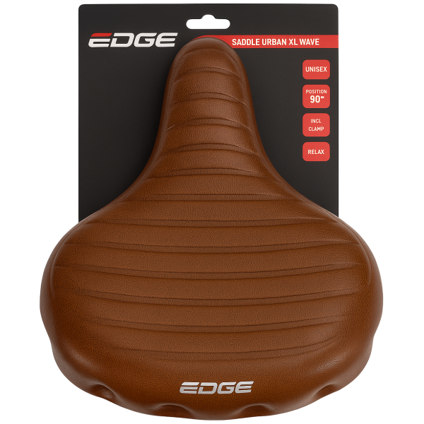Edge Fietszadel urban xl wave - bruin