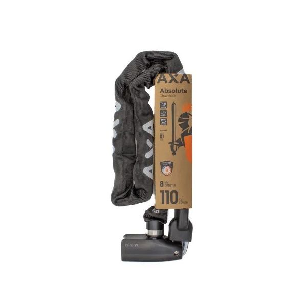 Axa Slot ketting absolute 8-110 zwart safety index 9
