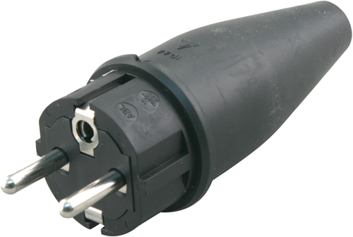 Enzo Abl stekker | ra | volrubber | 10 16a | zwart - 00.110.15