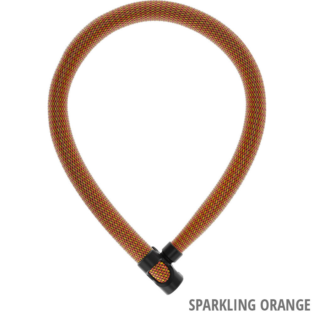 Abus IvyTex 7210 - Oranje Fietskettingslot, 85cm, Sleutelslot