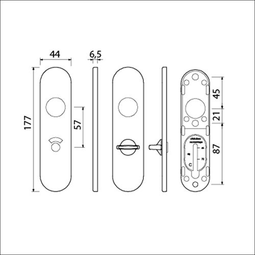 AMI kortschild wc 177 1 5*57 klik f-1 - 210261