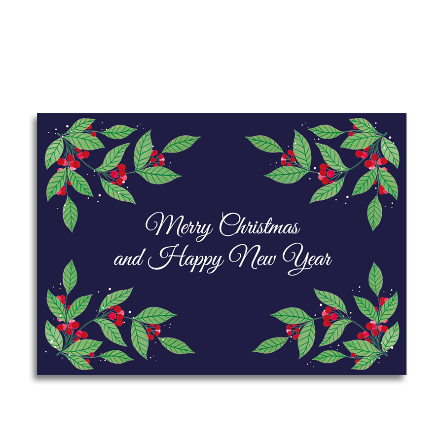 Art by Andu Wenskaart Christmas Blue