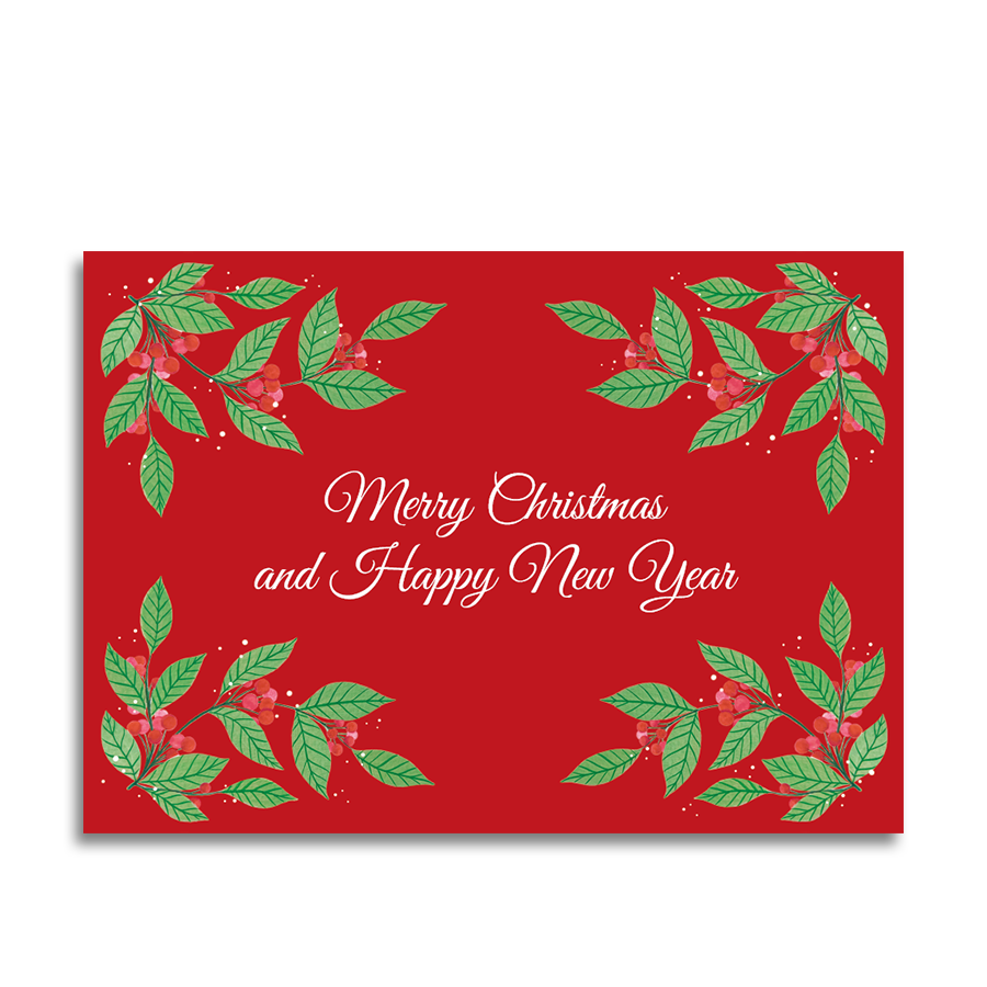 Art by Andu Wenskaart Christmas Red