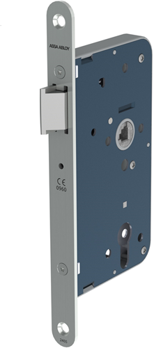 ASSA ABLOY 2465 loopslot | dm50mm | krukgat 8mm | voorplaat staal gelakt 20x235mm afgerond | dr 1+3 2+4 - 7962040