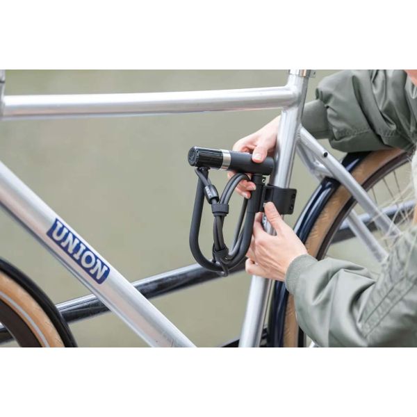 Axa Beugelslot newton mini pro + cable 100 10 - zwart