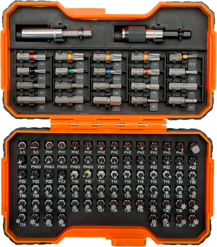 Bahco 59 s100bc-ip bitset, 100-delig voor gleuf-, phillips®, pozidriv®, hexagon, robertson en torx® - 59 s100bc