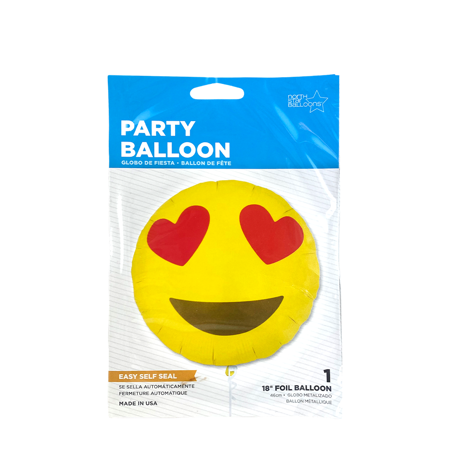 Ballon Folie Emoji Heart Eyes Ø46cm