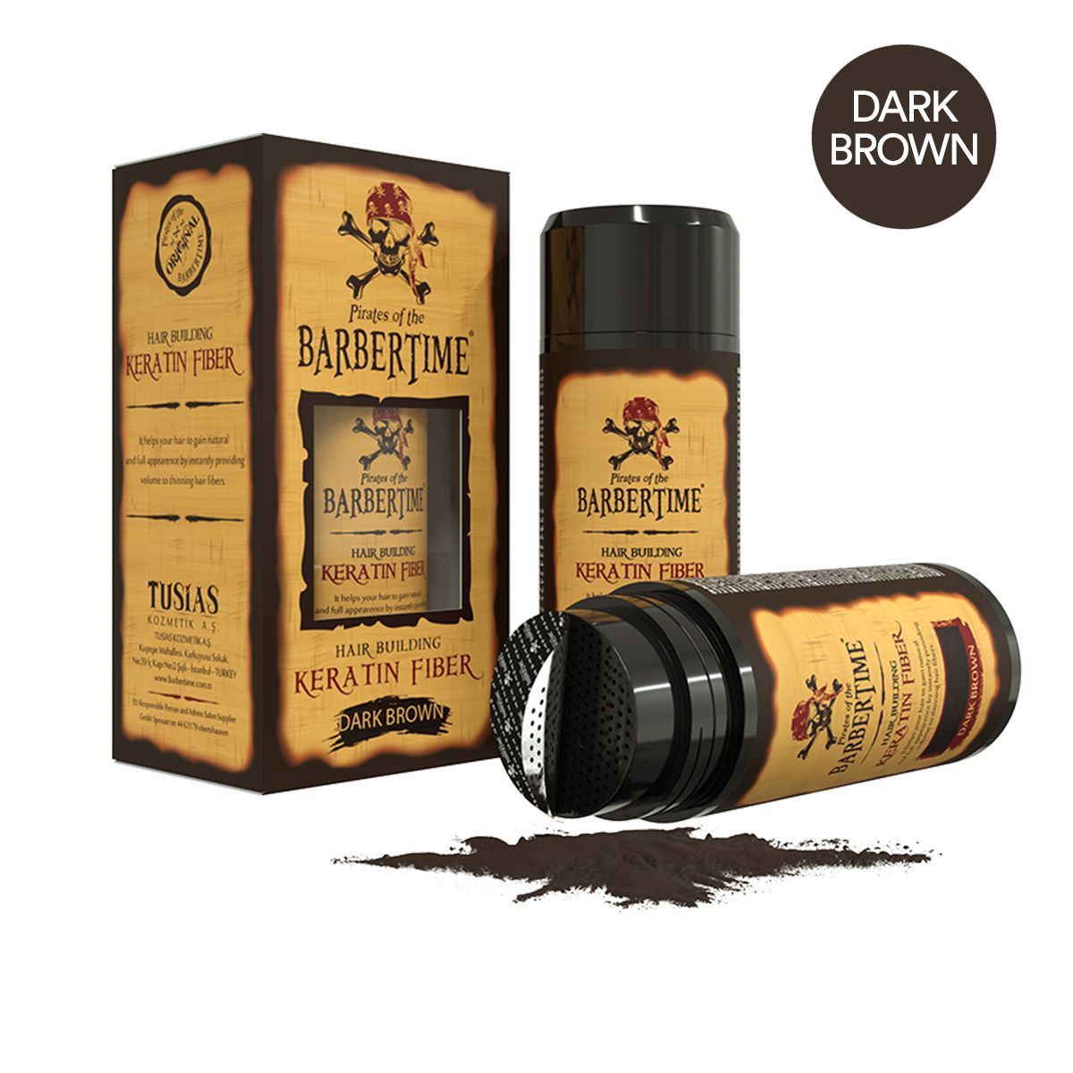 Barbertime hair building keratin fiber dark brown 21gr.