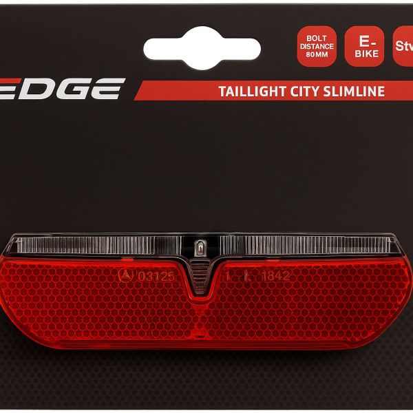 Edge Dragerachterlicht city slimline - 80mm - e-bike - 6-48volt