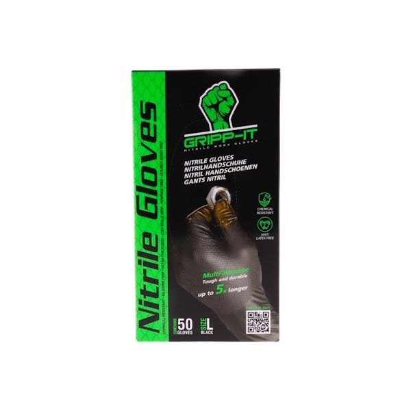 Gripp-it Handschoenen nitril l - doos à 50 stuks - zwart