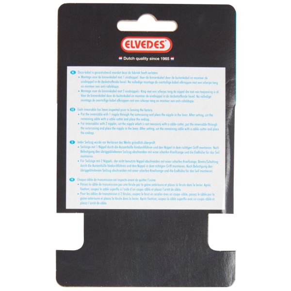 ELVEDES Rem binnenkabel 2 000 mm 1×19 draads rvs ø1,5mm met v-nippel ø5,5 × 10