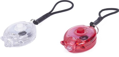 Enzo Benson led fietslampset met elastiek mini 2 delig rood wit - 5700335