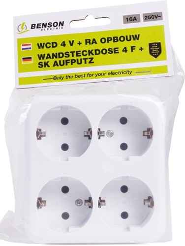 Enzo Benson opbouw stopcontact ra 4 voudig wit - 4650084