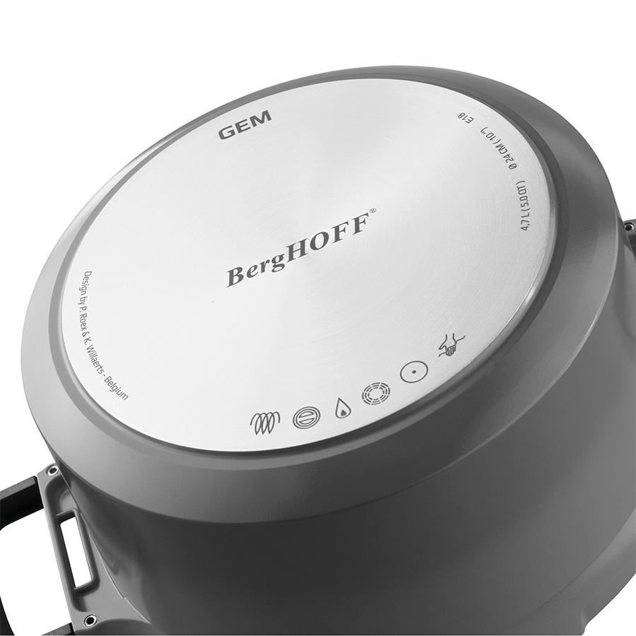 BergHOFF GEM Sauteerpan Afneembaar Handvat Met Deksel Stay Cool Grijs Ø28cm