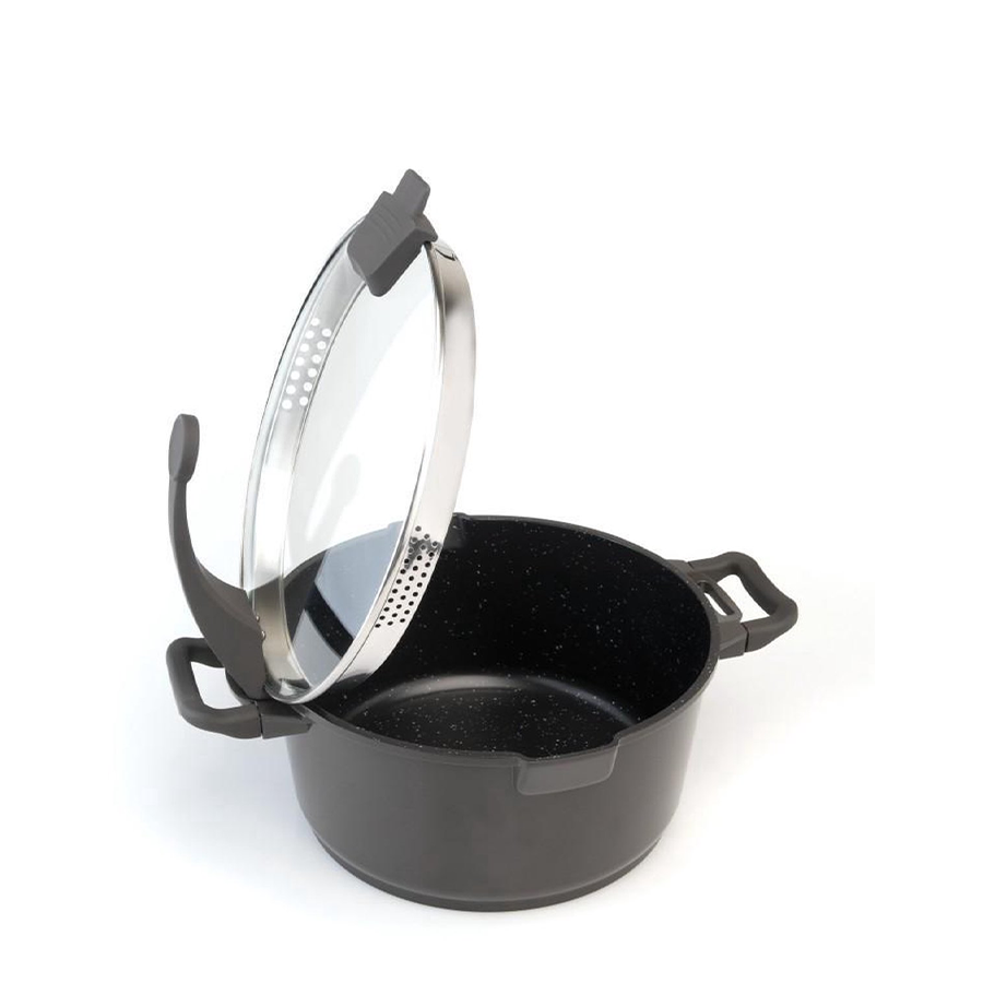 BergHOFF Virgo Kookpot Met Deksel Zwart Ø16cm