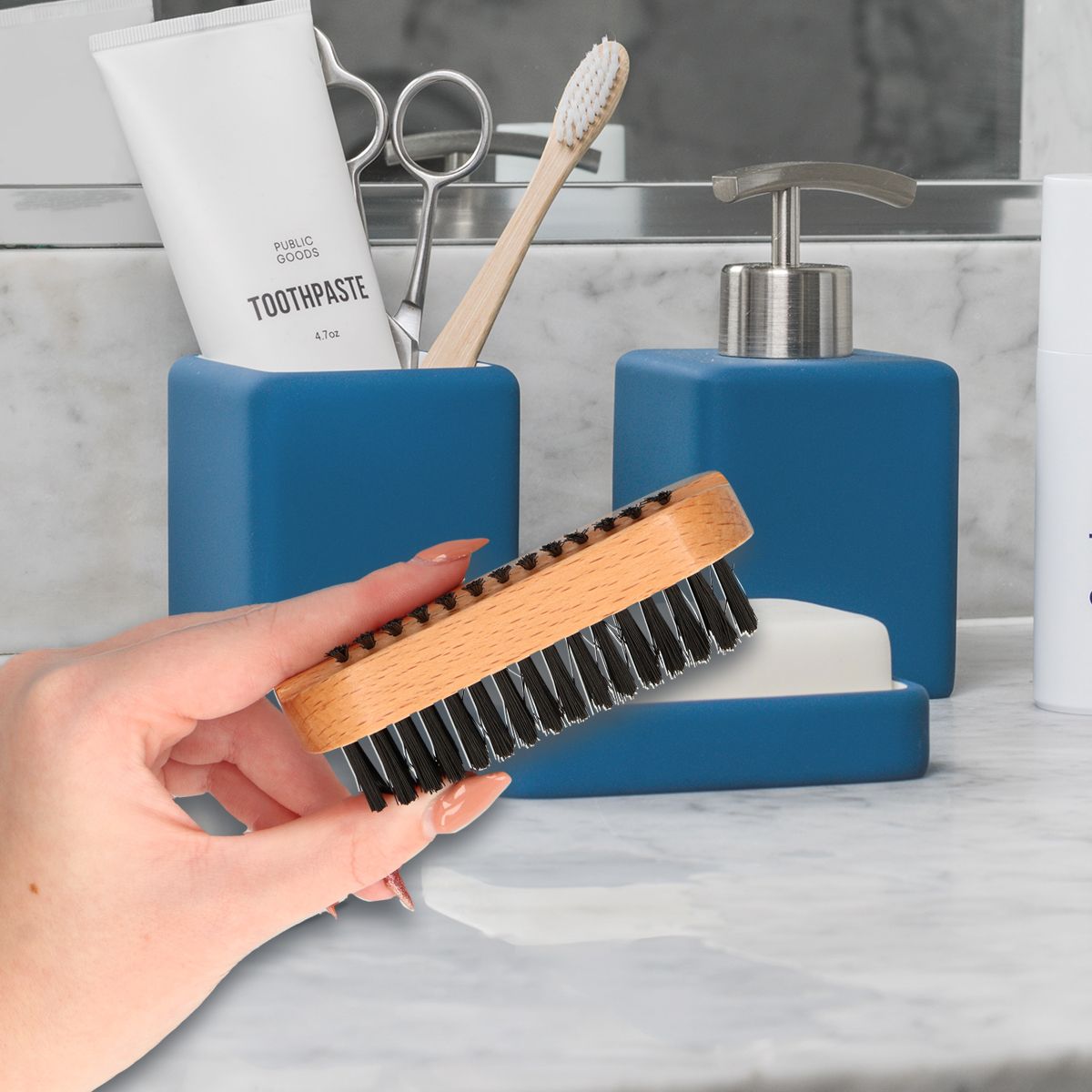 BATH FUN nagelborstel hout varkenshaar