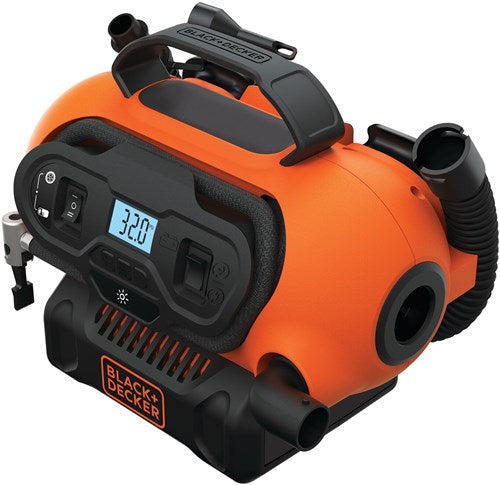 Black+Decker bdcinf18n 11bar ac dc of 18v compressor | universele ventieladapter | 230v adapter (1x 2.0ah accu) - bdcinf18n-qs
