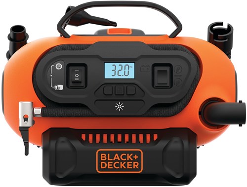 Black+Decker bdcinf18n 11bar ac dc of 18v compressor | universele ventieladapter | 230v adapter (1x 2.0ah accu) - bdcinf18n-qs