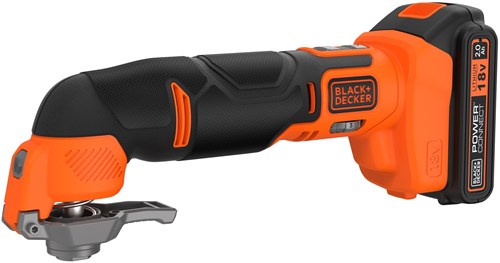 Black+Decker bdcos18d1k 18v 2.0ah oscillerende multitool in koffer | 1 18v 2.0ah accu + 1a lader | in koffer | 20 accessoires - bdcos18d1k-qw