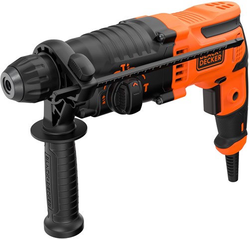 Black+Decker behs01k 650w 1.4j sds+ boorhamer | zijhandgreep | dieptestop | 6mm en 8mm betonboor | boorkopadapter | in koffer - behs01k-qs