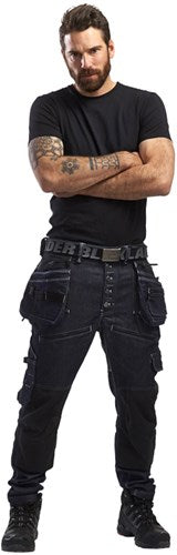 Blåkläder baggy denim stretch x1900 19991141 | zwart | maat c52 - 7330509493236
