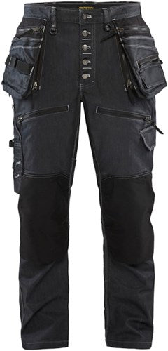 Blåkläder baggy denim stretch x1900 19991141 | zwart | maat c58 - 7330509513989