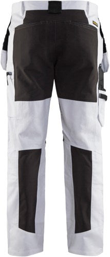 Blåkläder schilders werkbroek met stretch 19101000-1099 | wit zwart | maat c52 - 7330509622476