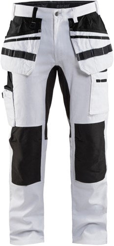 Blåkläder schilders werkbroek met stretch 19101000-1099 | wit zwart | maat c52 - 7330509622476