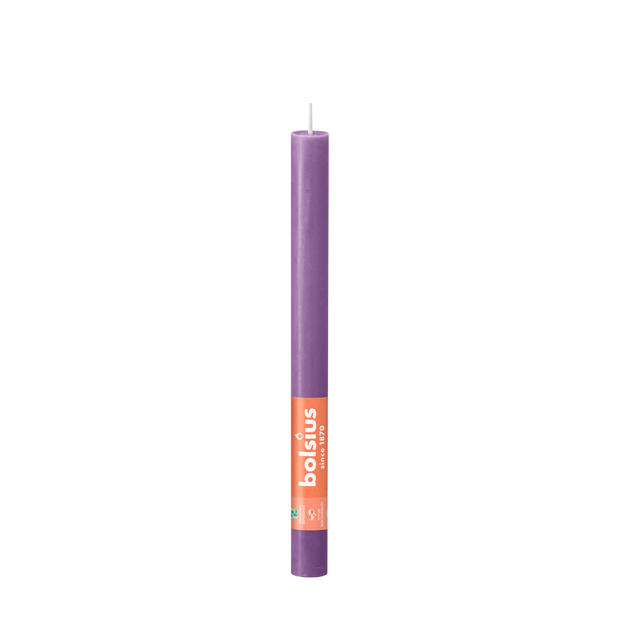 Abi Bolsius dinerkaars rustiek helder violet 270 23mm