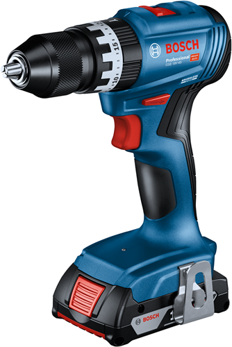 Bosch Blauw gsb 18v-45 accu schroef- en klopboormachine | 2 x 2,0 ah accu + oplader | in l-boxx - 06019k3303