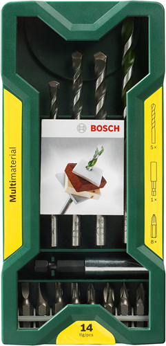 Bosch Accessoires multifunctionele boor set 14-delig - voor hout, metaal en steen + schroefbitset - 2607017161