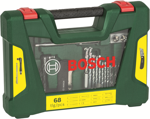 Bosch Accessoires v-line boren en bits met klapmes, magneetstaaf en haakse schroevendraaier 68-delig - 2607017191