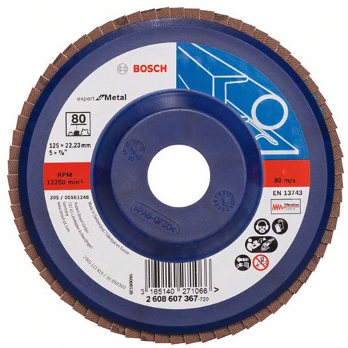 Bosch Accessoires 1 lamellenschijf 125 , expert for metal recht, kunststof, 80 - 2608607367