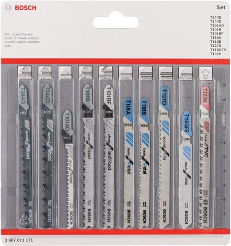 Bosch Accessoires 10-delige decoupeerzaagbladenset all in one - 2607011171