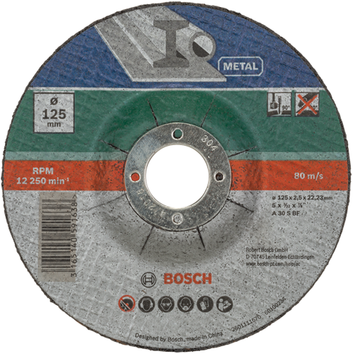 Bosch Accessoires Bosch slijpschijven set - voor metaal - 125 x 2,5 mm - gebogen - 5 stuks
