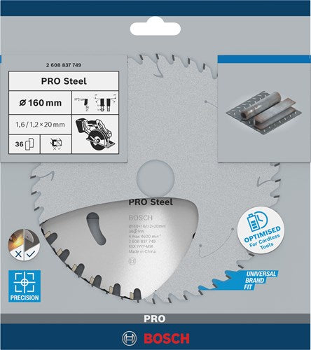Bosch Accessoires cirkelzaagblad | standard for steel | 160 mm | t36 2608837749
