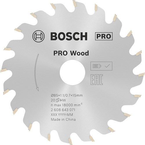 Bosch Accessoires cirkelzaagblad standard for wood 85mm | voor gks 10,8 - 2608643071