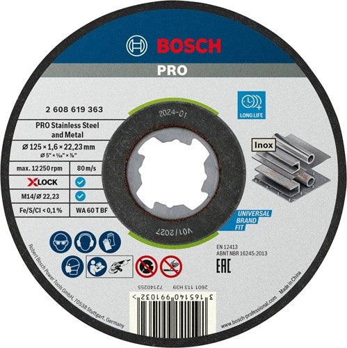 Bosch Accessoires doorslijpschijf x-lock sfinox 125x1.6 mm - 2608619363