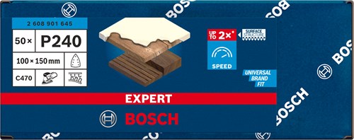Bosch Accessoires expert c470 schuurpapier 100 x 150 mm, k 240, 50-delig - 2608901645