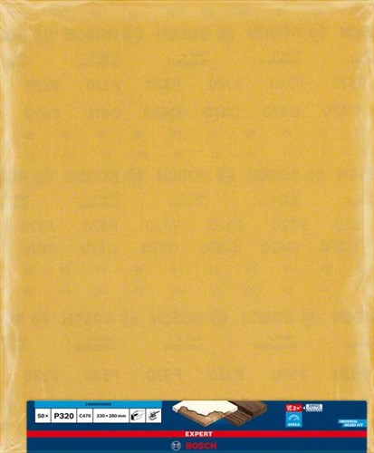Bosch Accessoires expert c470 schuurpapiervel voor handmatig schuren 230 x 280 mm, k320 - 50 stuk(s) - 2608900966
