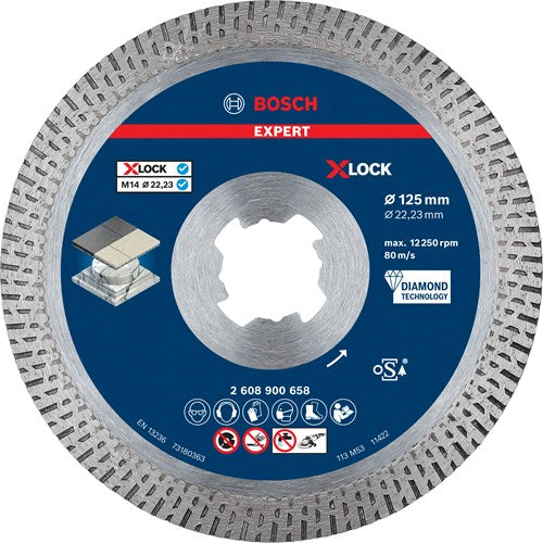 Bosch Accessoires expert hardceramic x-lock diamantdoorslijpschijf 125 x 22,23 x 1,6 x 10 mm - 1 stuk(s) - 2608900658